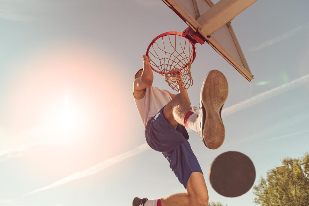 a stock image of a man playing basketball